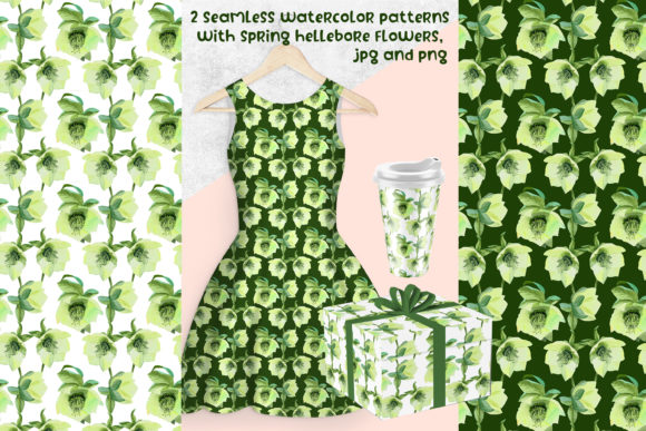 2 Watercolor Patterns, Spring Hellebore: Practical Ways to Use Floral Art in Your Everyday Projects