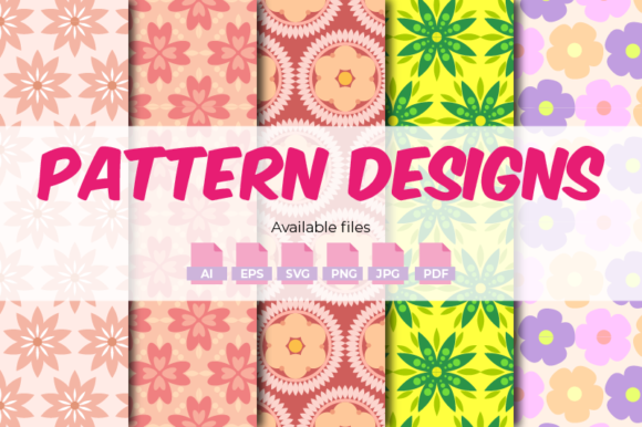 5 Seamless Flower Patterns SVG for Modern Branding