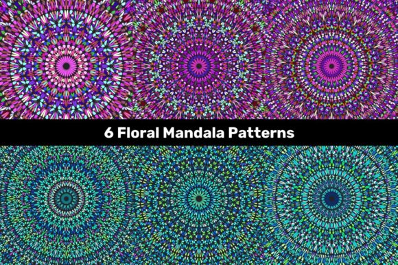 6 Colorful Floral Mandala Patterns