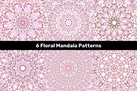 6 Pastel Floral Mandala Patterns