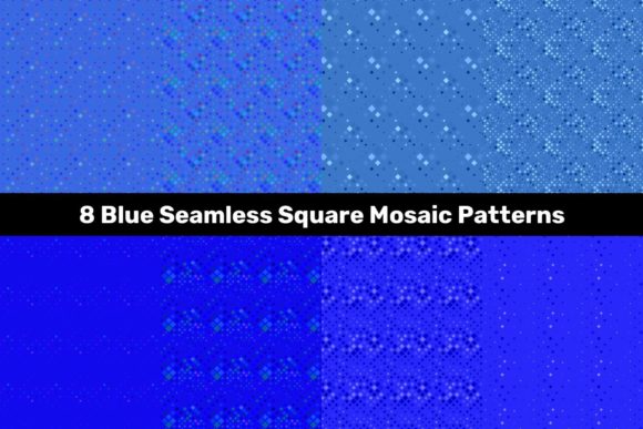 8 Blue Seamless Square Mosaic Patterns That Bring Versatility to Any Project