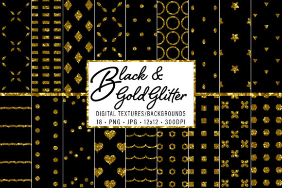 Black and Gold Glitter in Design