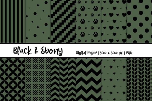 Black Ebony Patterns Digital Paper for Modern Creatives