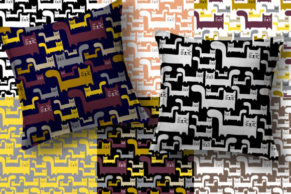 Cartoon Cat Seamless Patterns