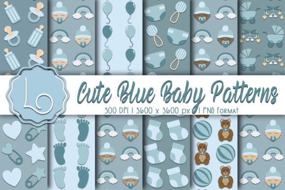 Cute Blue Baby Patterns: A Playful Typeface for Modern Design