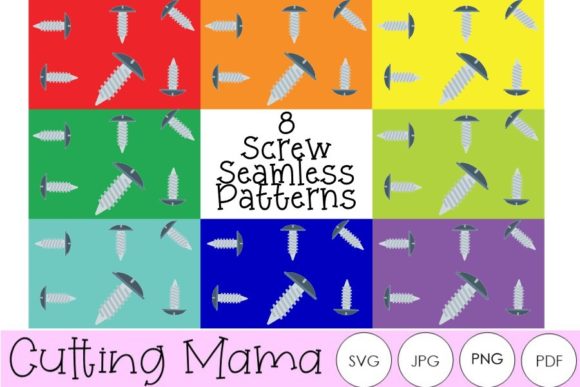 Exploring 8 Colored Screw Seamless Patterns