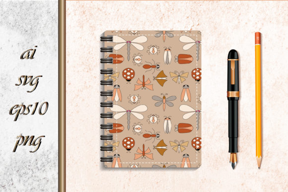 Insect Seamless Patterns in Sketch Style