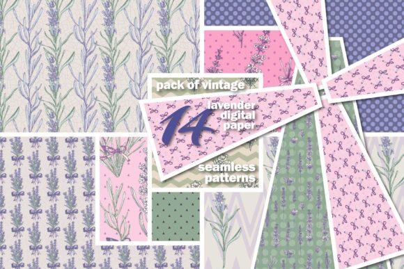 Lavender Vintage Seamless Patterns