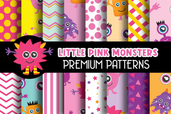 Little Monsters Pink Digital Patterns