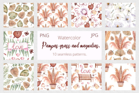 Pampas Grass and Magnolias. Patterns: A Guide to Blending Nature’s Contrasts