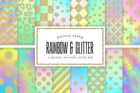 Rainbow Blur Gold Glitter Patterns: A Practical Design Asset for Professional Use