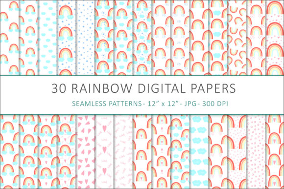 Rainbow Digital Paper: 30 Patterns for Creative Projects