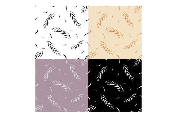 Seamless Patterns with Silhouettes Leave