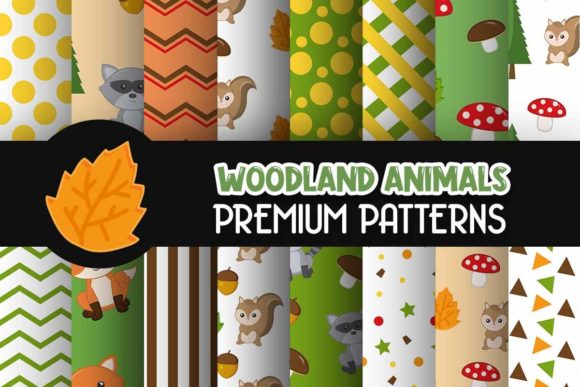 Woodland Animals Digital Papers Patterns in Modern Creative and Professional Design